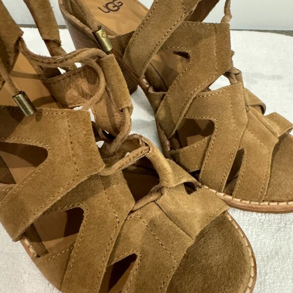 UGG AUSTRALIA Tan Lace Up Pumps - Size 7 - NEW! - Picture 2 of 9
